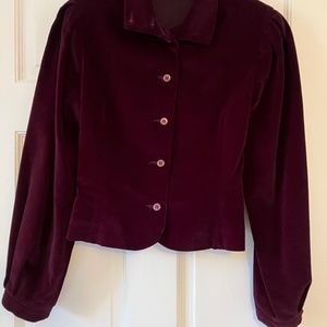 Vintage Perry Ellis Velvet Wine jacket and gaucho pants Excellent Condition